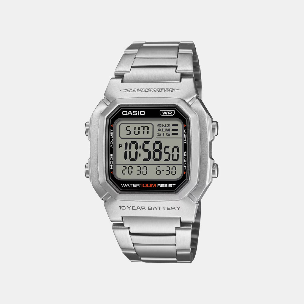 Unisex Quartz Clear Dial Digital Stainless Steel Watch I132