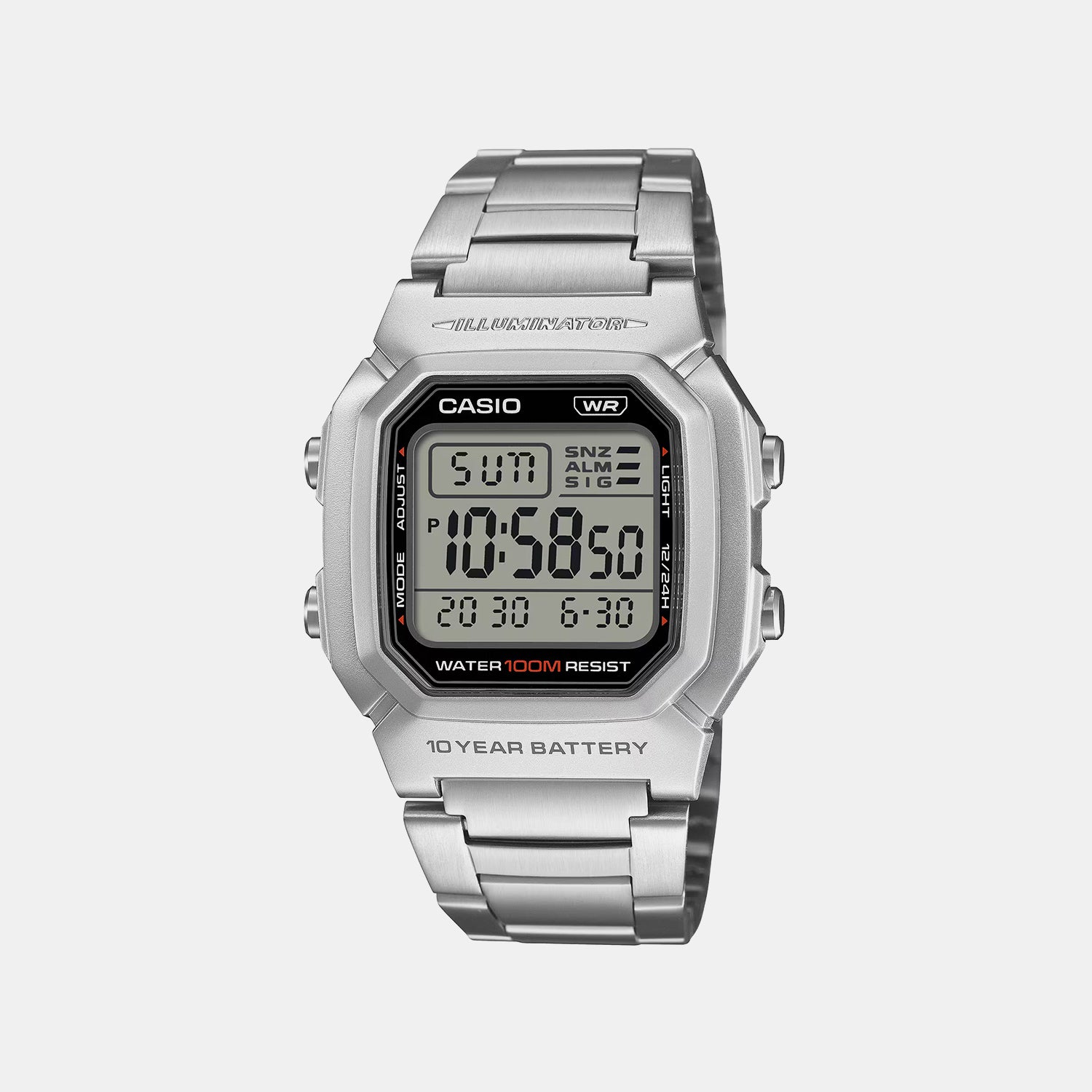 Unisex Quartz Clear Dial Digital Stainless Steel Watch I132