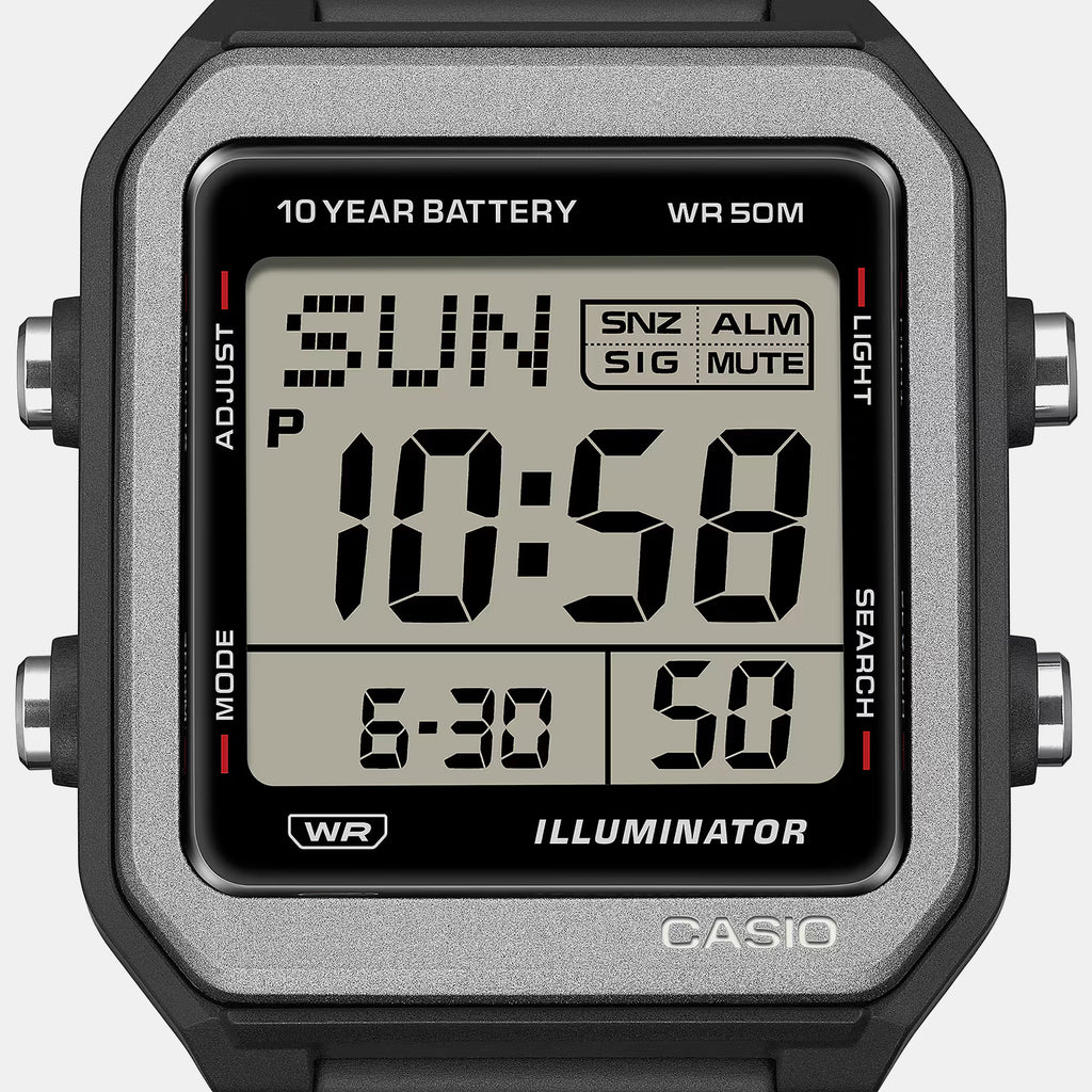 Unisex Quartz Black Dial Digital Resin Watch W-221H-1AV I133