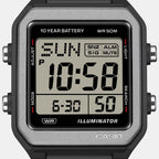 Unisex Quartz Black Dial Digital Resin Watch W-221H-1AV I133