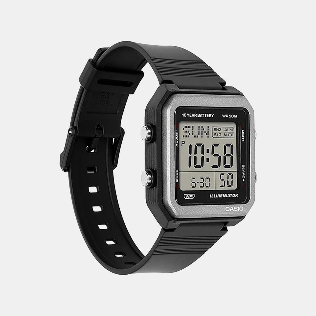Unisex Quartz Black Dial Digital Resin Watch W-221H-1AV I133