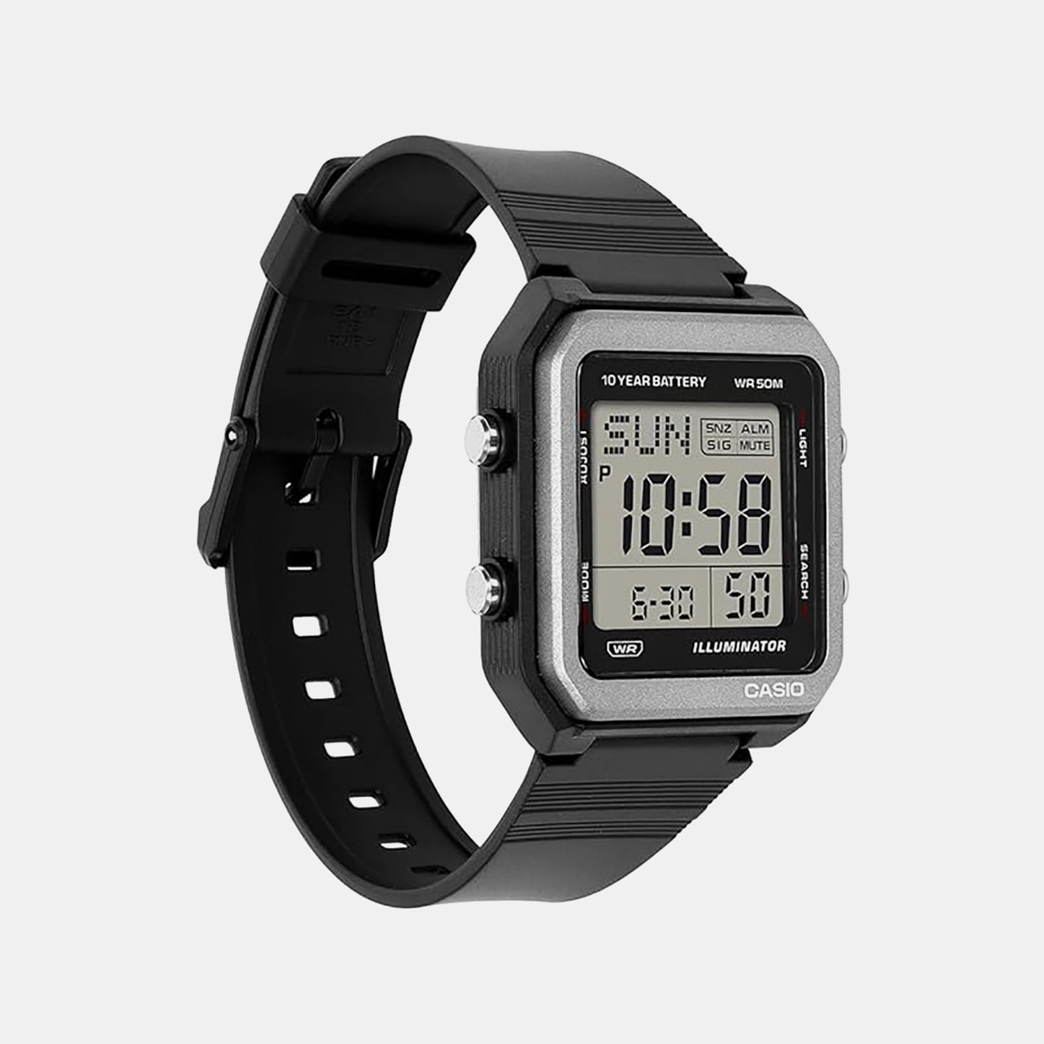 Unisex Quartz Black Dial Digital Resin Watch W-221H-1AV I133