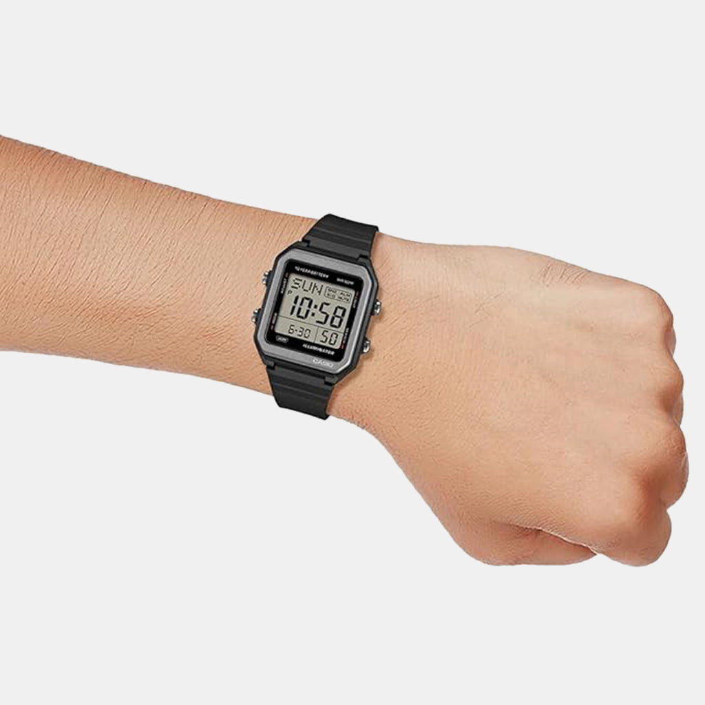 Unisex Quartz Black Dial Digital Resin Watch W-221H-1AV I133