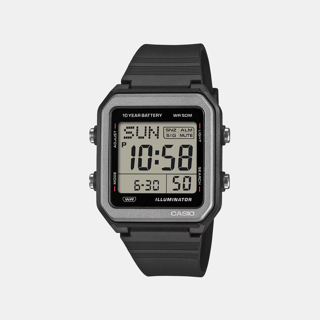 Unisex Quartz Black Dial Digital Resin Watch W-221H-1AV I133