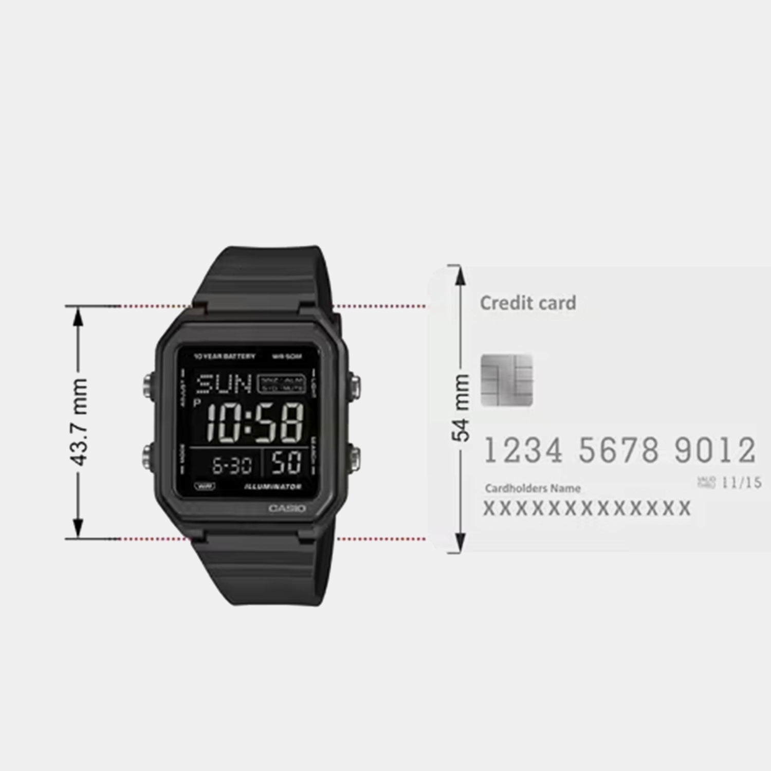 Unisex Digital Black Dial Analog Resin Watch I134