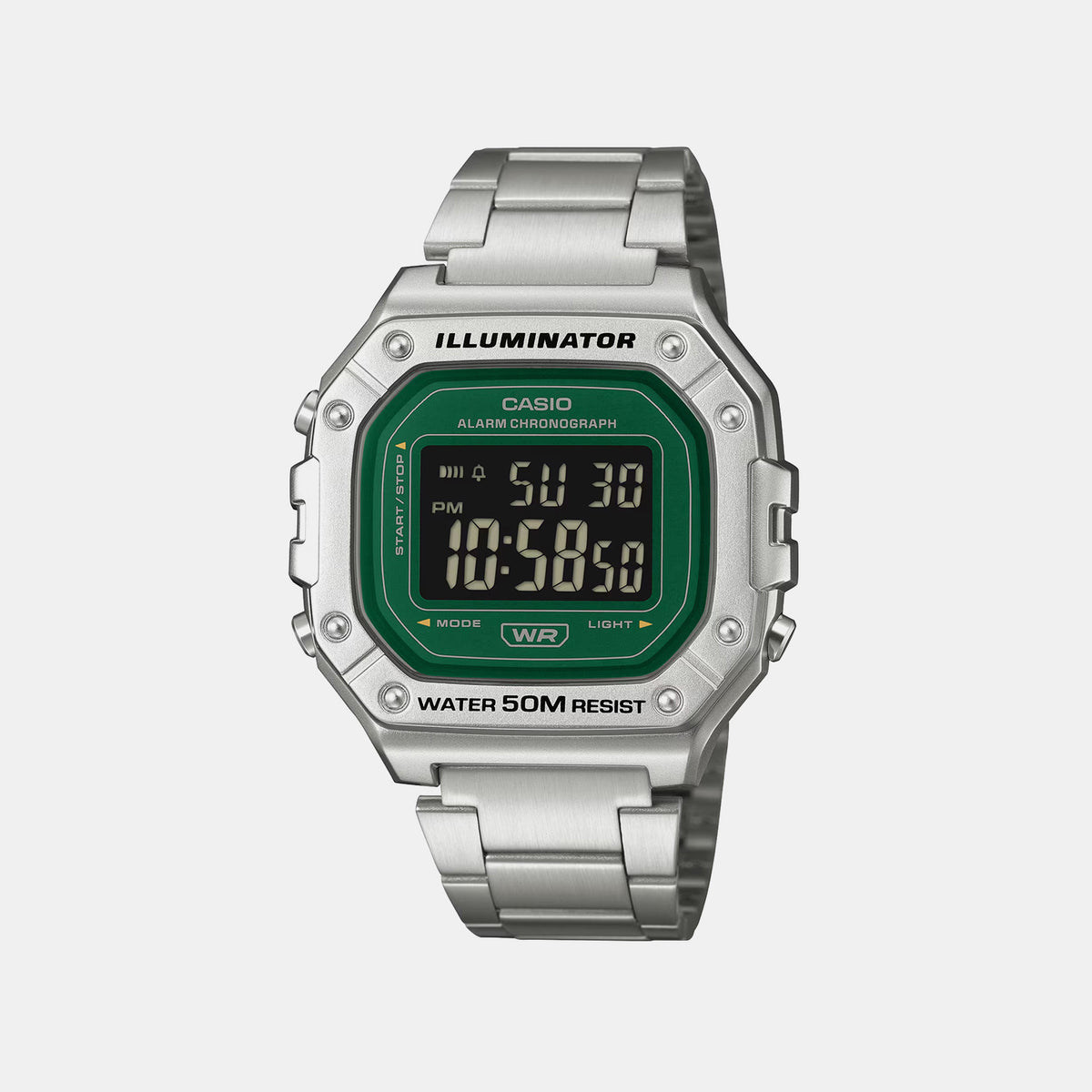 G-Shock Unisex Quartz Green Dial Digital Stainless Steel Watch I136 - Image 1
