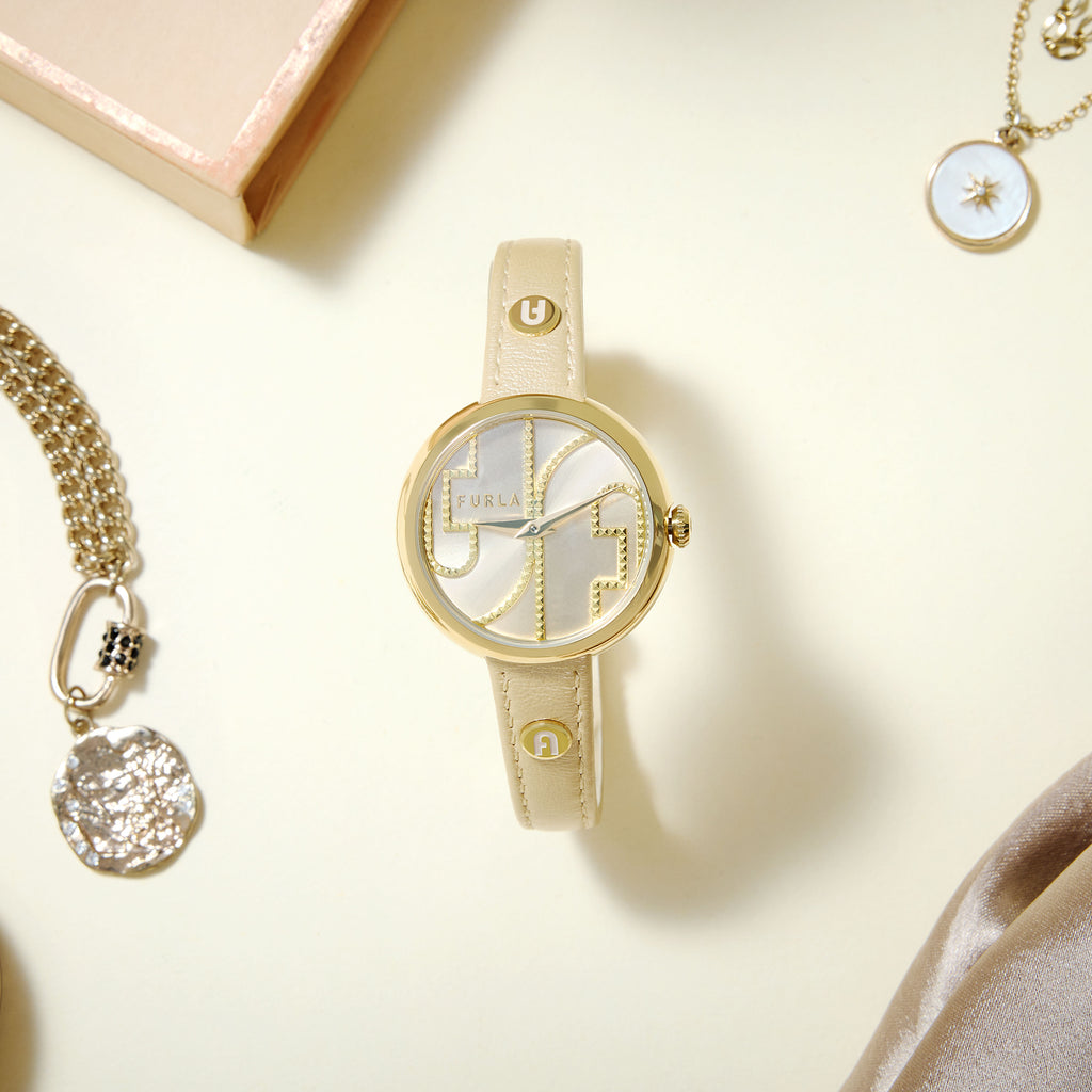 Furla Heritage Women Quartz Beige Dial Analog Leather Watch WW00005013L2