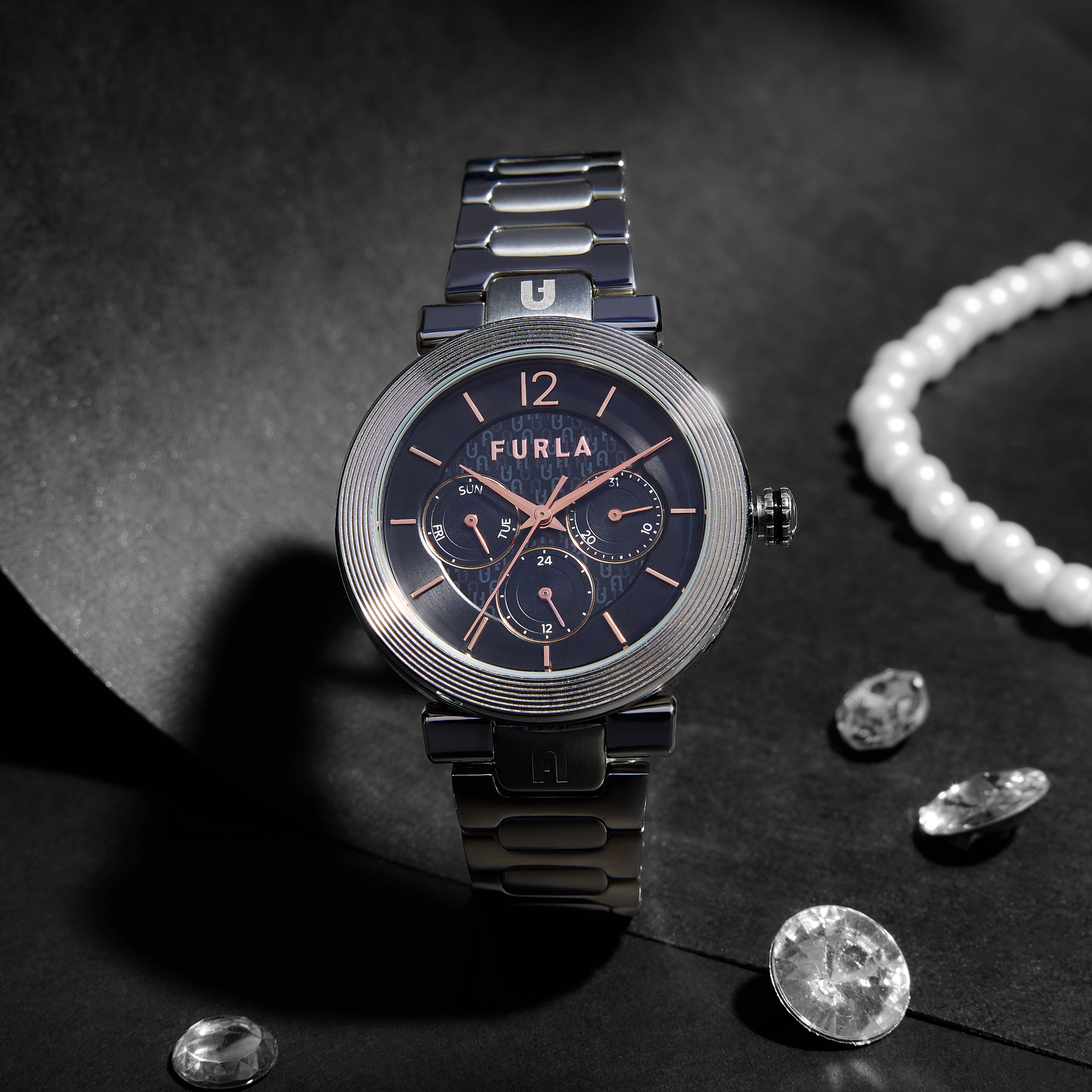 Furla Athleisure Women Quartz Black Dial Chronograph Stainless Steel Watch WW00011005L1