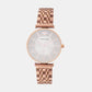 Women Quartz Rose Dial Analog Metal Watch 9001T-M3307