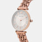 Women Quartz Rose Dial Analog Metal Watch 9001T-M3307