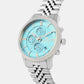 Men Quartz Light Blue Dial Multi-Function Metal Watch 1049M-M1120