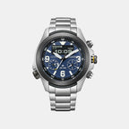 Promaster Eco-Drive Men Quartz Blue Dial Analog-Digital Stainless Steel Watch JV1006-51L