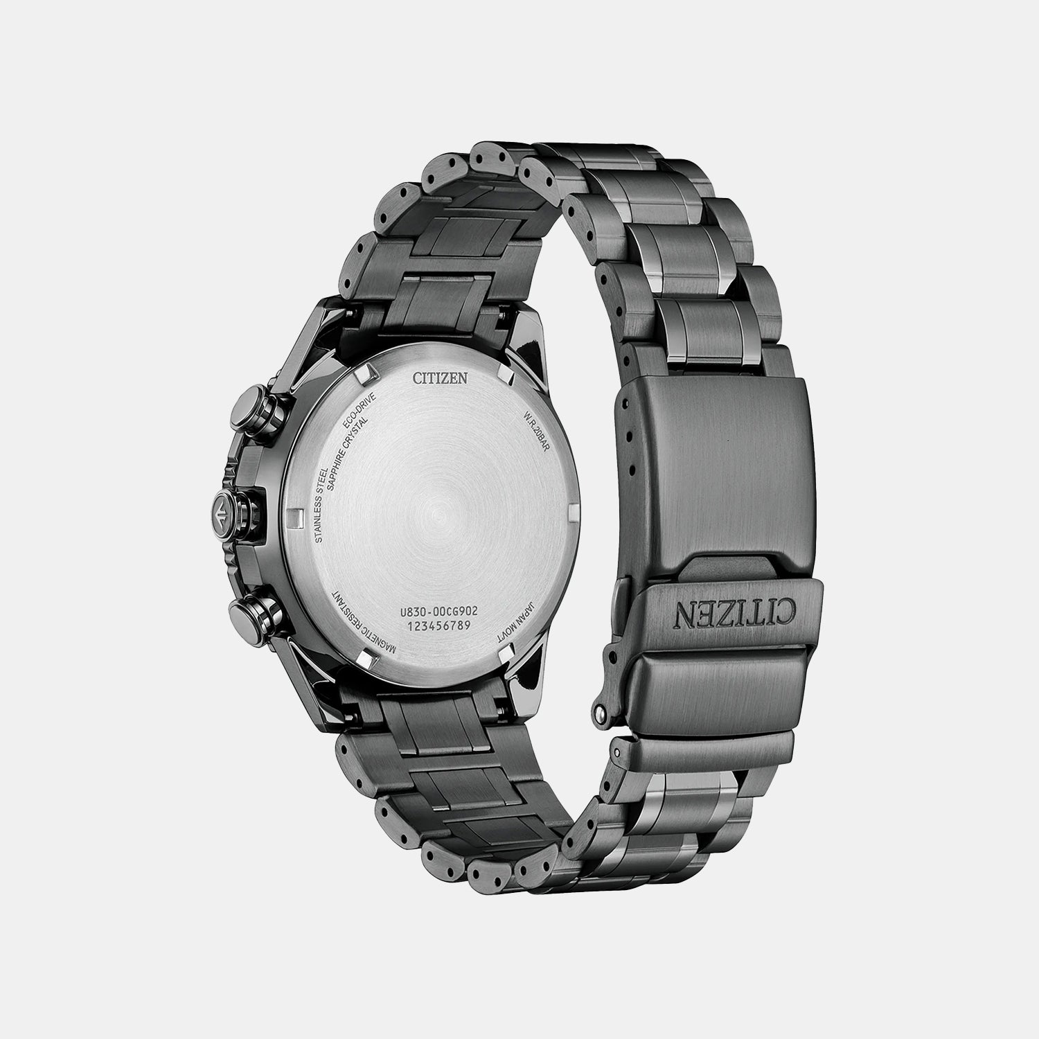 Promaster Skyhawk U830 Eco-Drive Men Quartz Black Dial Analog-Digital Stainless Steel Watch JV2005-58E