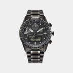 Promaster Skyhawk U830 Eco-Drive Men Quartz Black Dial Analog-Digital Stainless Steel Watch JV2005-58E