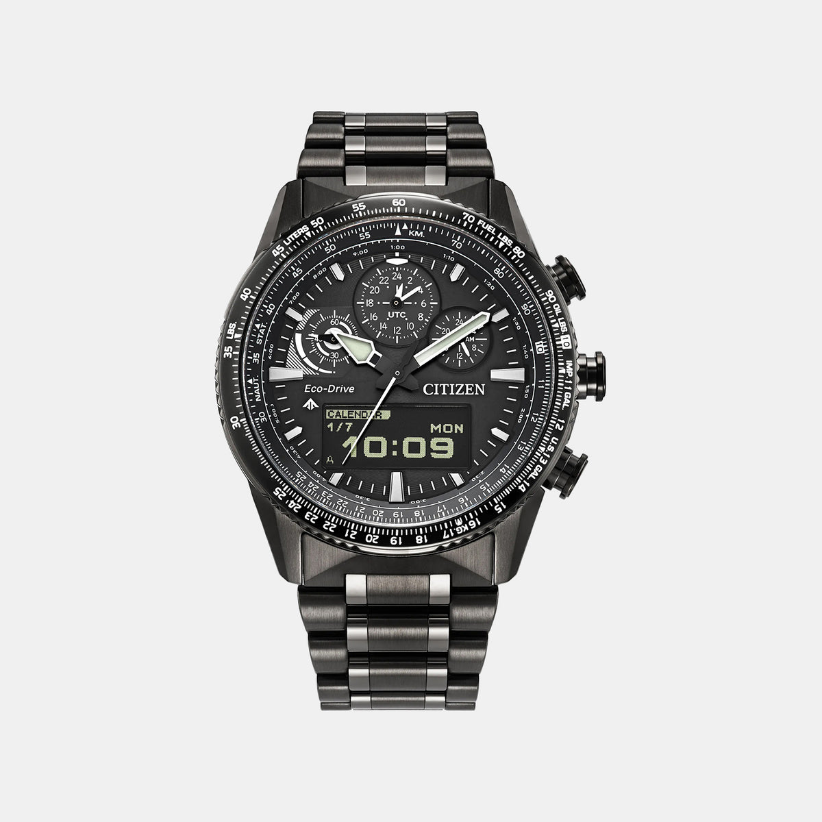 Promaster Men Quartz Black Dial Analog-Digital Stainless Steel Watch JV2005-58E