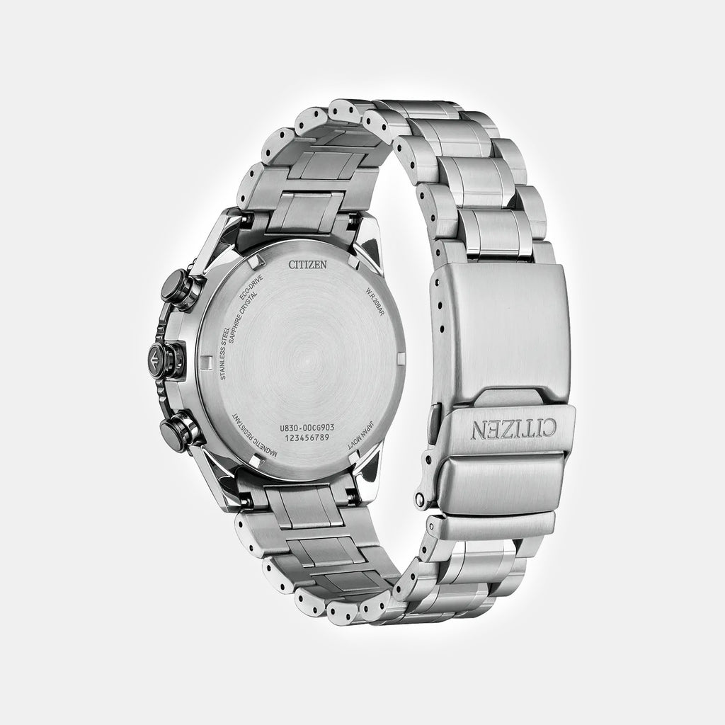 Promaster Skyhawk Men Eco-Drive Quartz Grey Dial Chronograph Stainless Steel Watch JV2006-55H
