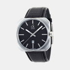 Men Quartz Black Dial Analog Leather Watch K1R21130