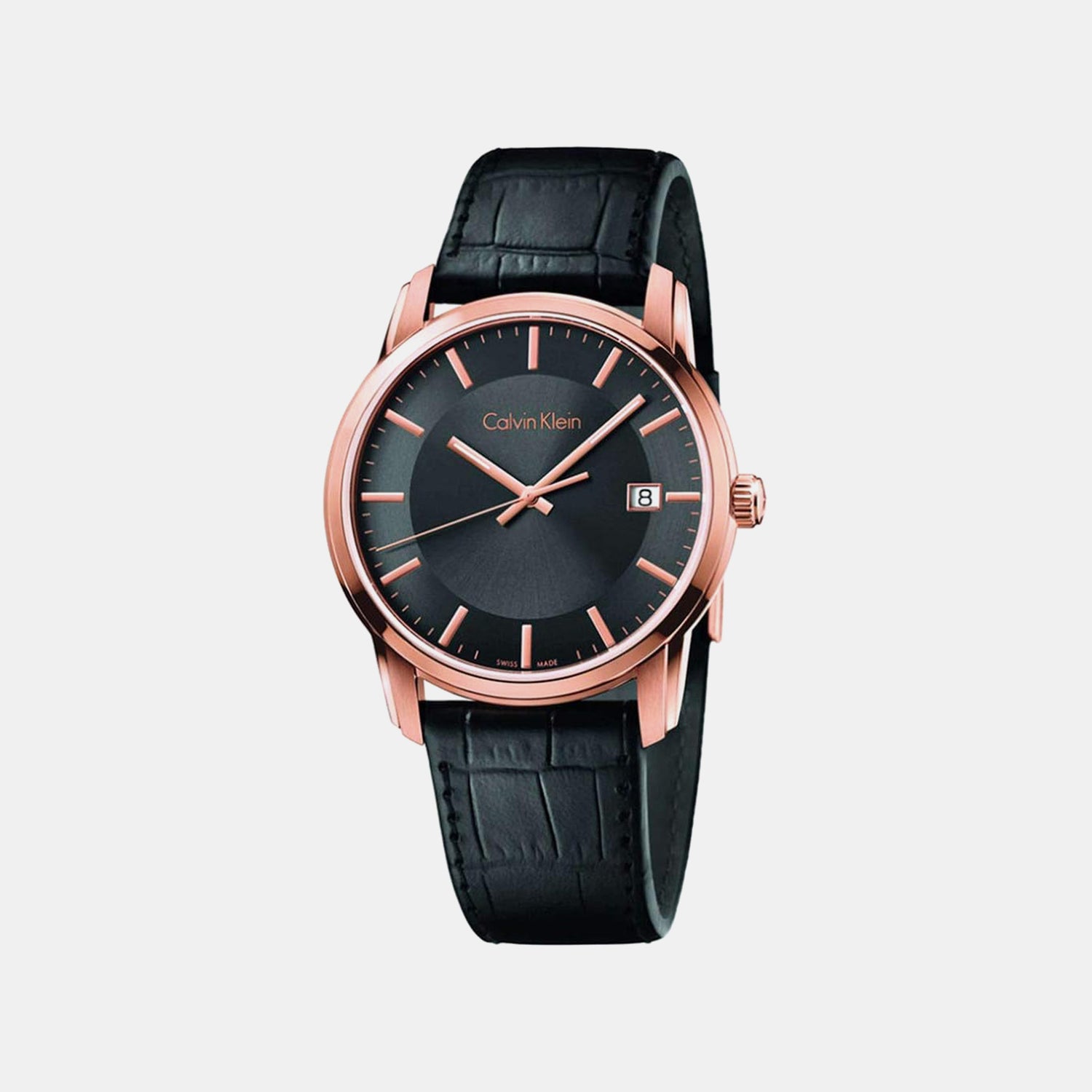 Ck Infinite Men Quartz Black Dial Analog Leather Watch K5S316C3