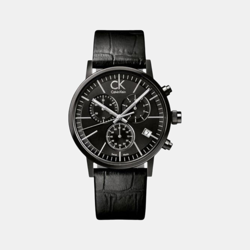 Men Quartz Black Dial Chronograph Leather Watch K7627401