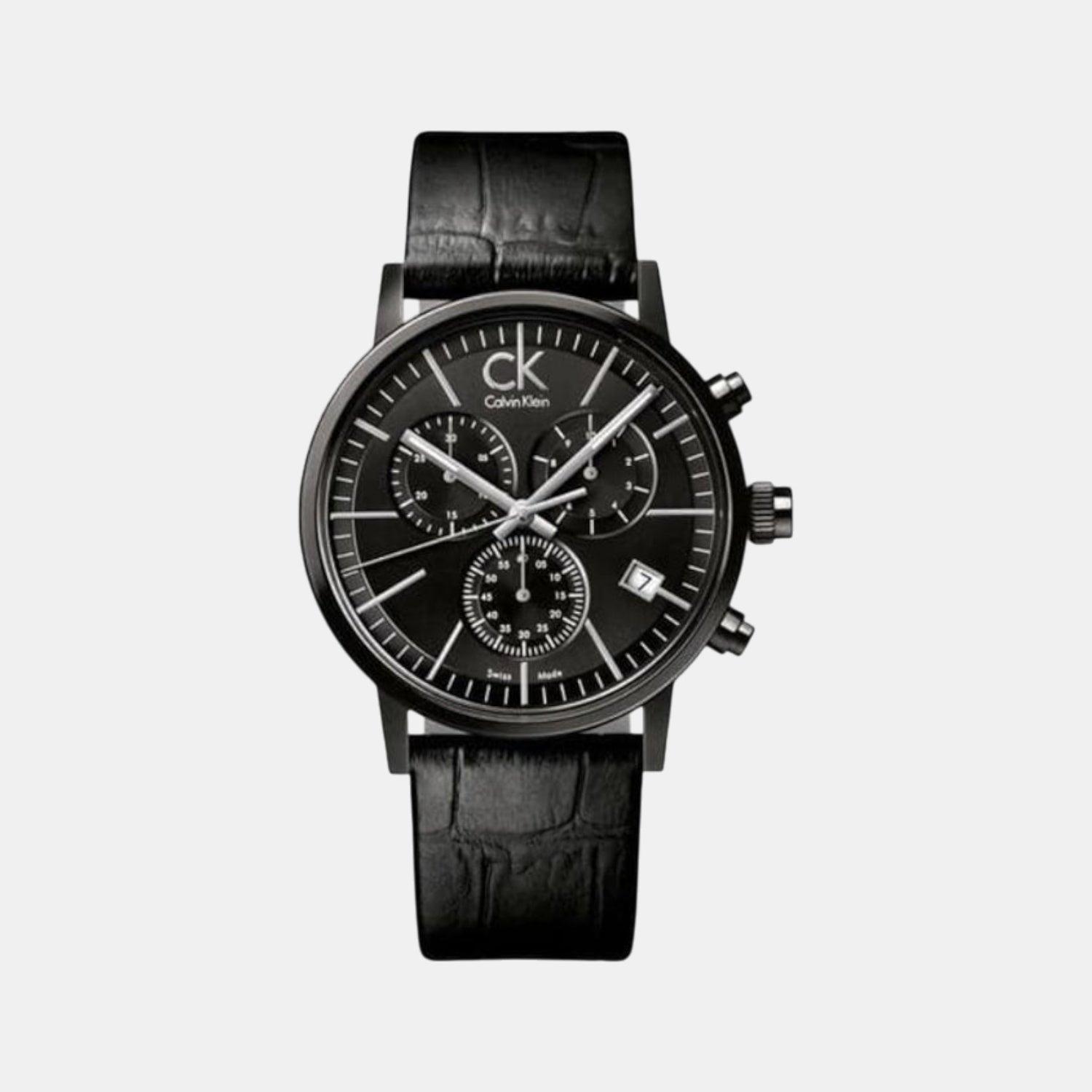 Men Quartz Black Dial Chronograph Leather Watch K7627401