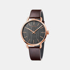 Women Quartz Grey Dial Analog Leather Watch K7B216G3