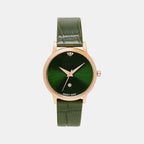 Women Quartz Green Dial Analog Leather Watch L1034E-L3314