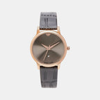 Women Quartz Grey Dial Analog Leather Watch L1034E-L3315