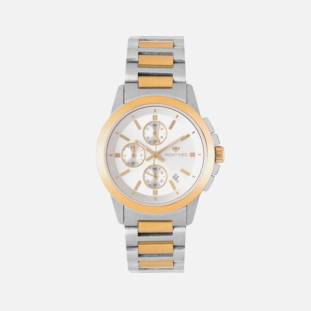 Women Quartz Silver Dial Multi-Function Stainless Steel Watch L1051C-M1203