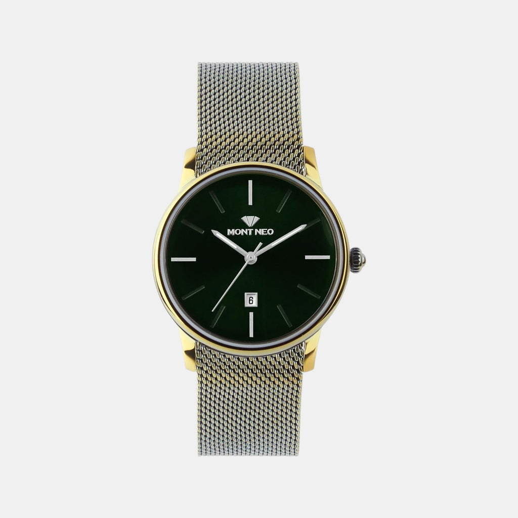 Women Quartz Green Dial Analog Mesh Watch L1052E-B101014