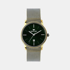 Women Quartz Green Dial Analog Mesh Watch L1052E-B101014