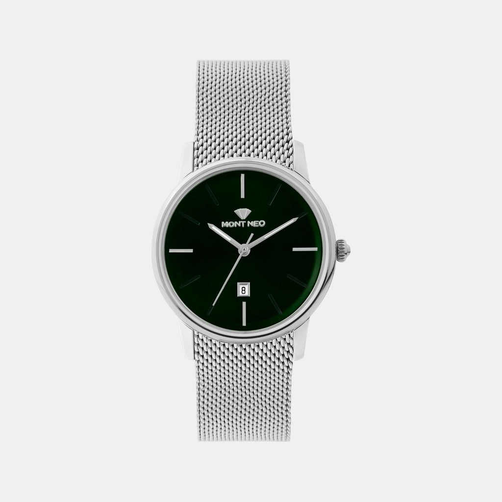 Women Quartz Green Dial Analog Mesh Watch L1052E-B1114