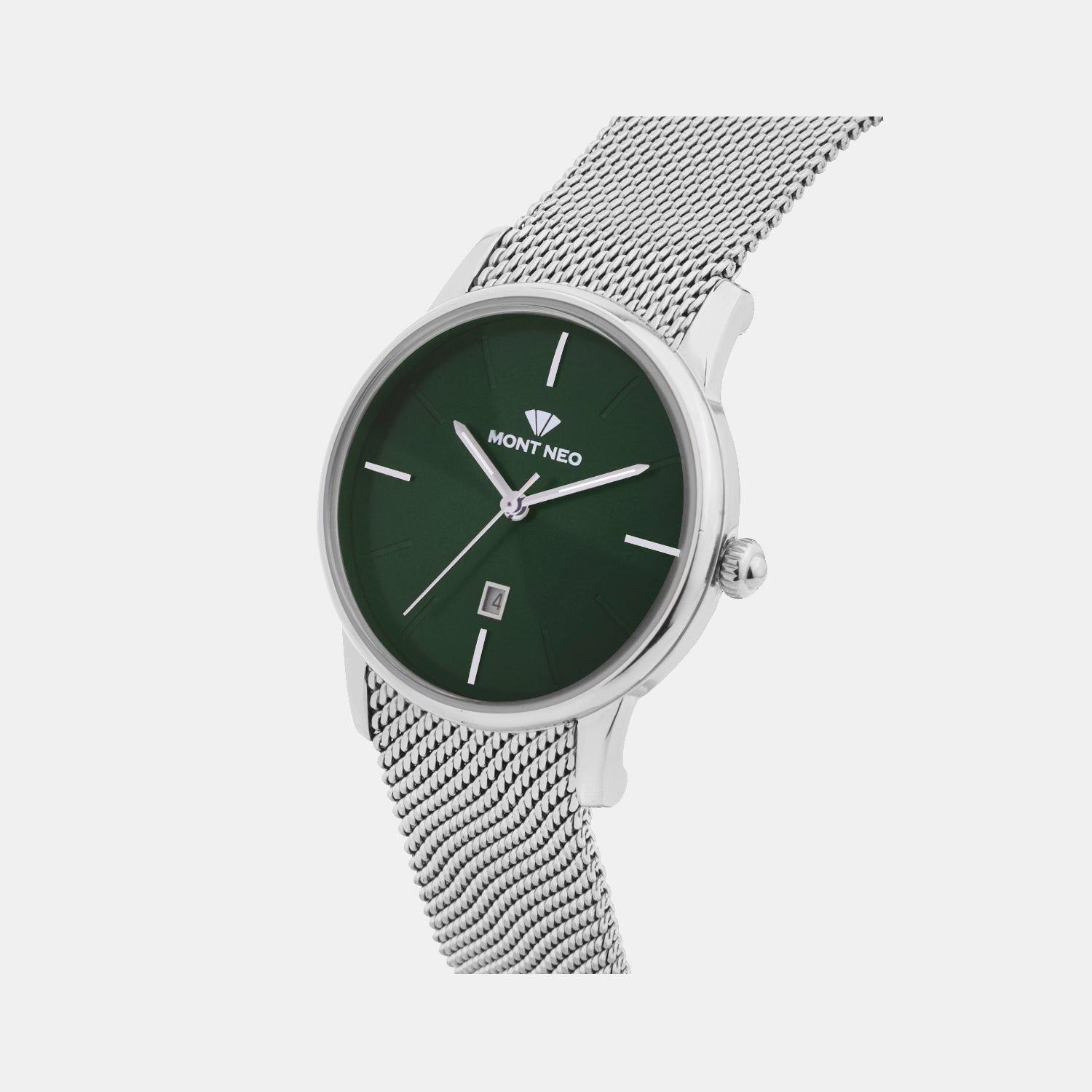 Women Quartz Green Dial Analog Mesh Watch L1052E-B1114