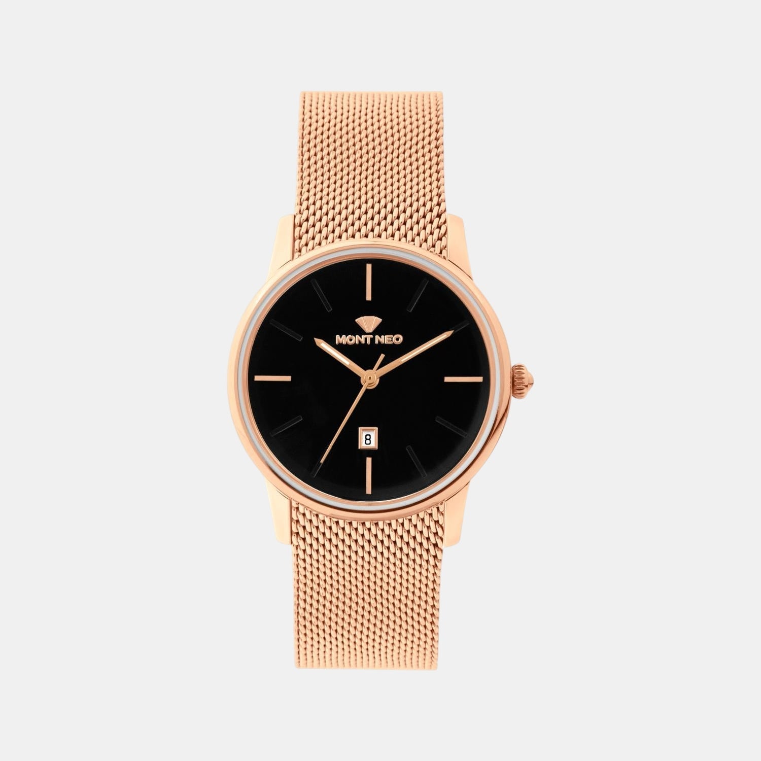 Women Quartz Black Dial Analog Mesh Watch L1052E-B3304