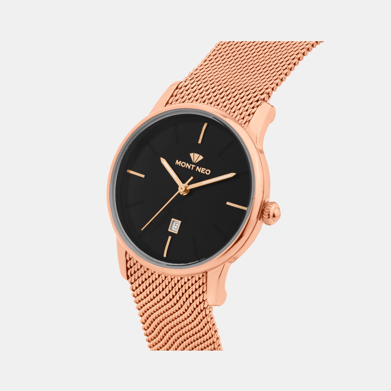 Women Quartz Black Dial Analog Mesh Watch L1052E-B3304