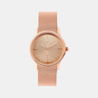 Women Quartz Rose Dial Analog Mesh Watch L1052E-B3307