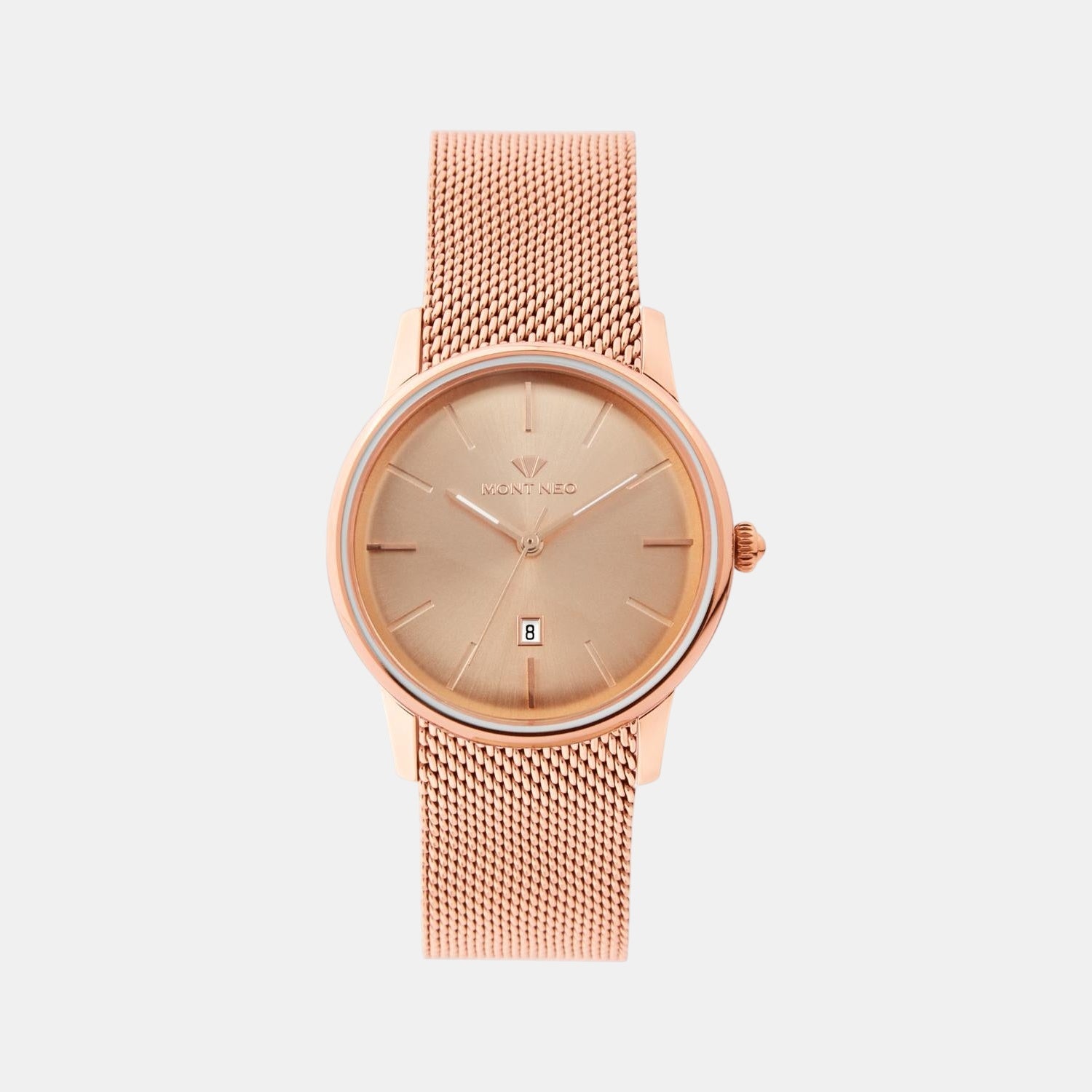 Women Quartz Rose Dial Analog Mesh Watch L1052E-B3307