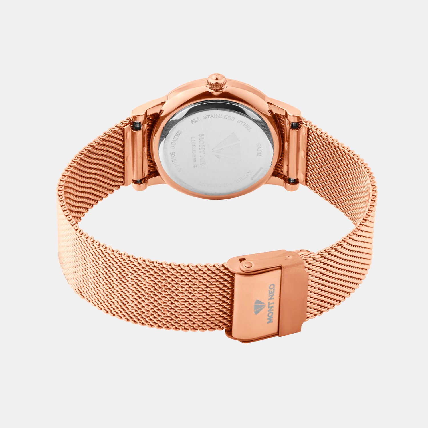 Women Quartz Rose Dial Analog Mesh Watch L1052E-B3307