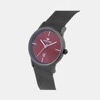 Women Quartz Red Dial Analog Mesh Watch L1052E-B4412