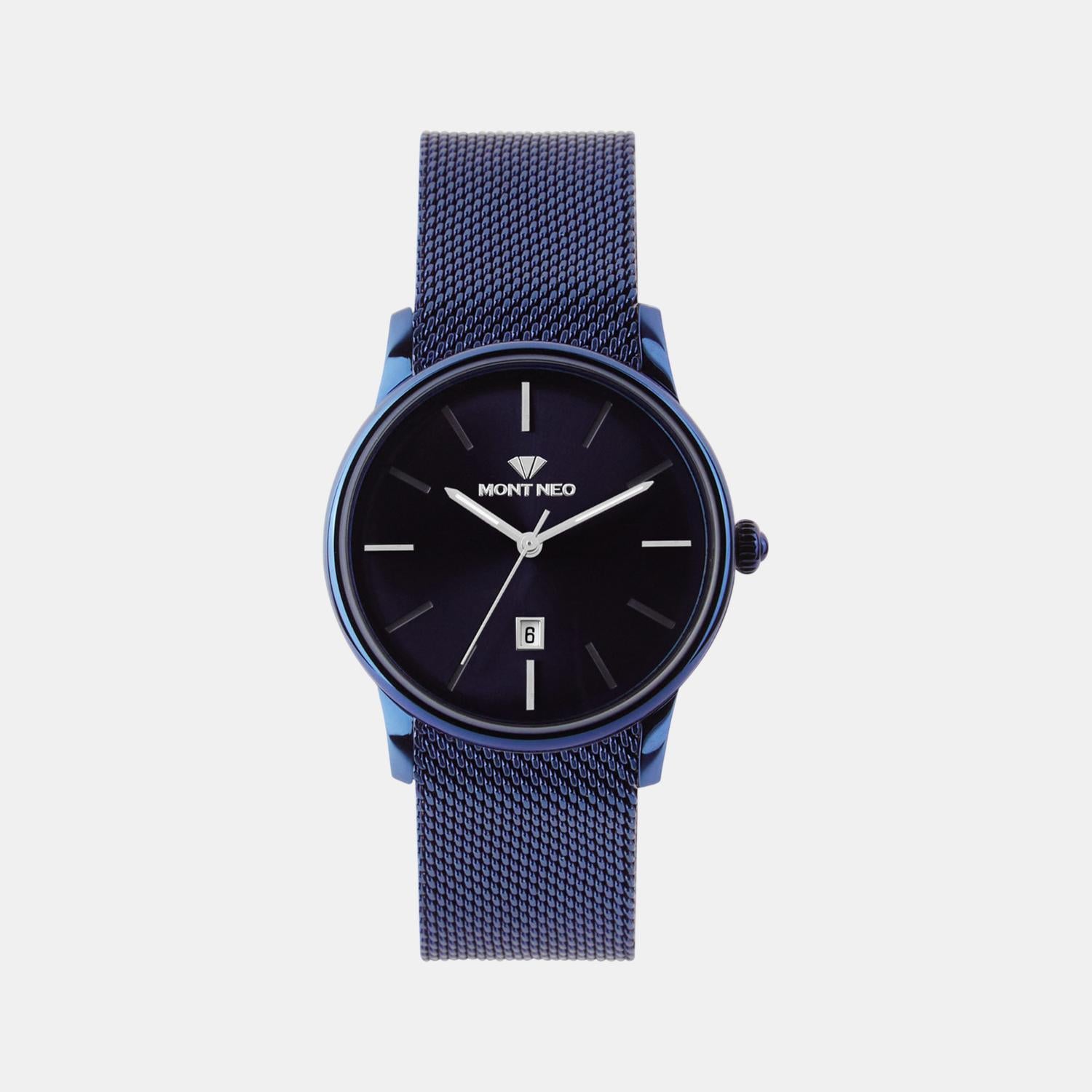 Women Quartz Blue Dial Analog Mesh Watch L1052E-B5505