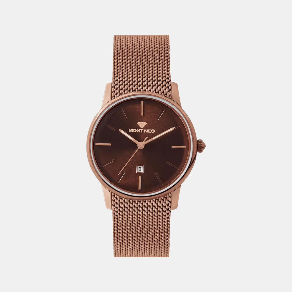 Women Quartz Brown Dial Analog Mesh Watch L1052E-B6606