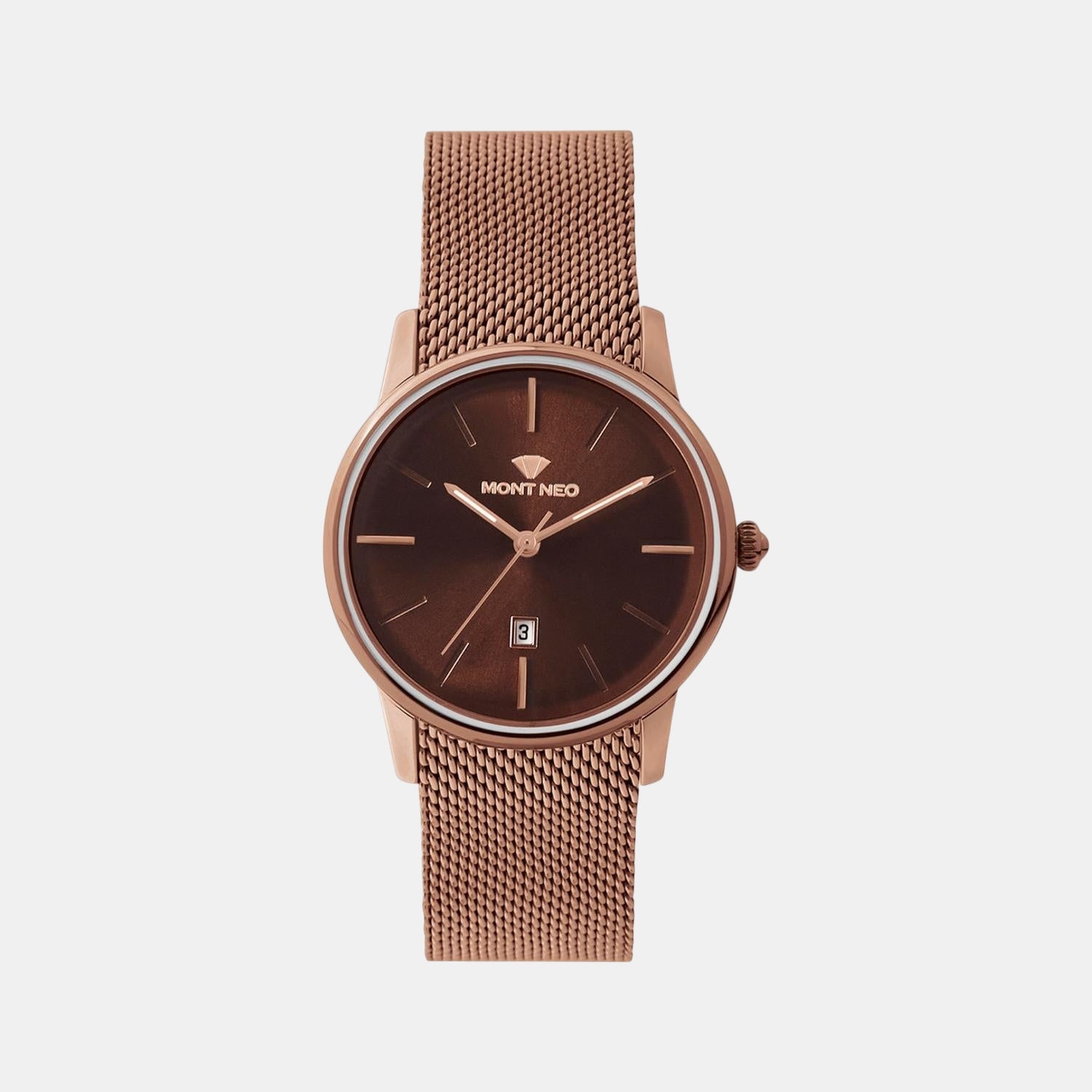 Women Quartz Brown Dial Analog Mesh Watch L1052E-B6606