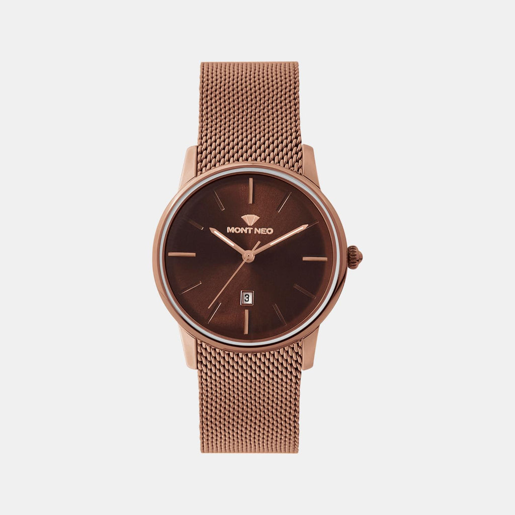 Women Quartz Brown Dial Analog Mesh Watch L1052E-B6606