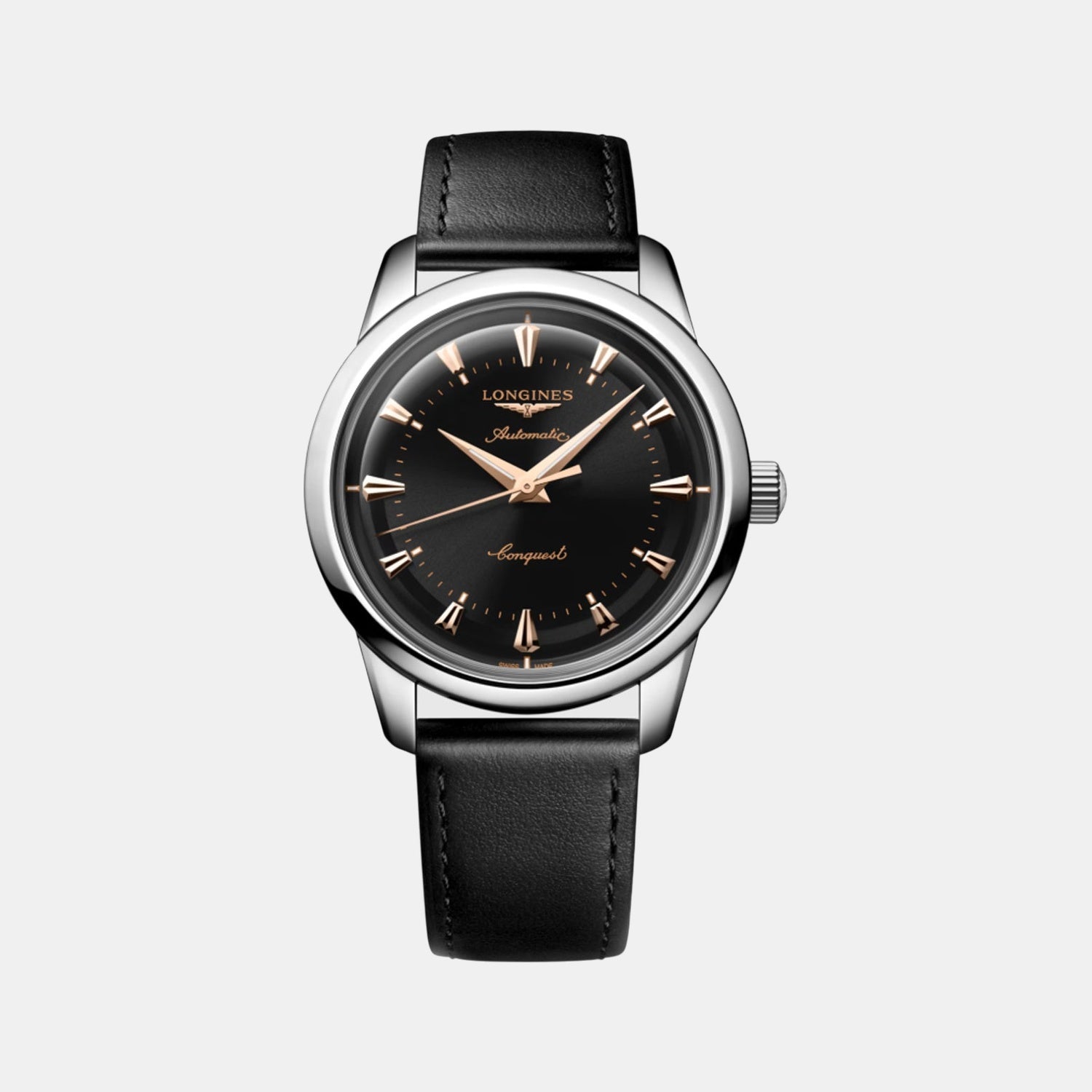 Conquest Heritage Men Automatic Black Dial Analog Leather Watch L16504522