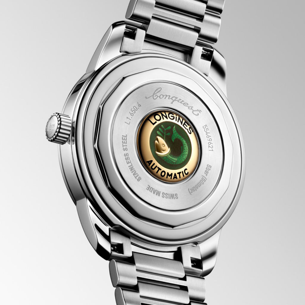 Conquest Men Automatic Blue Dial Analog Stainless Steel Watch L16504926