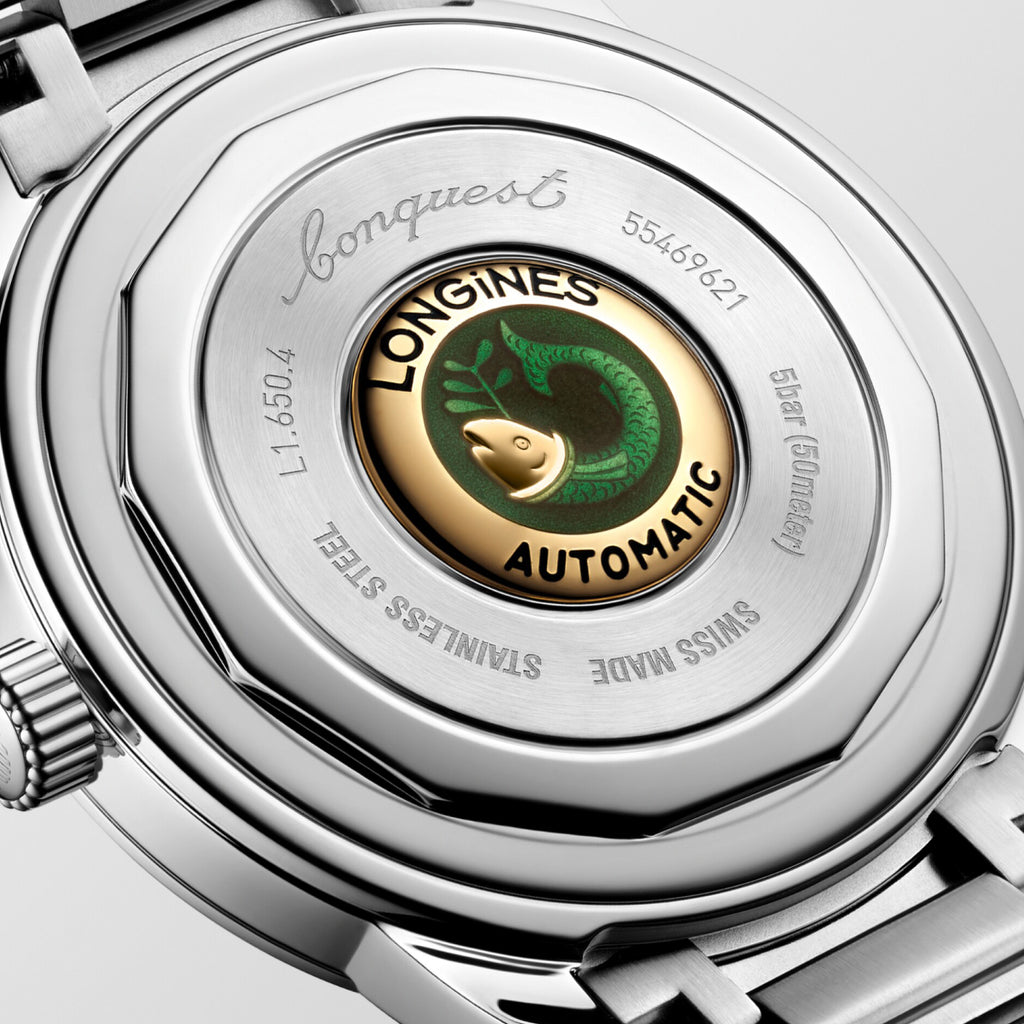 Conquest Men Automatic Blue Dial Analog Stainless Steel Watch L16504926