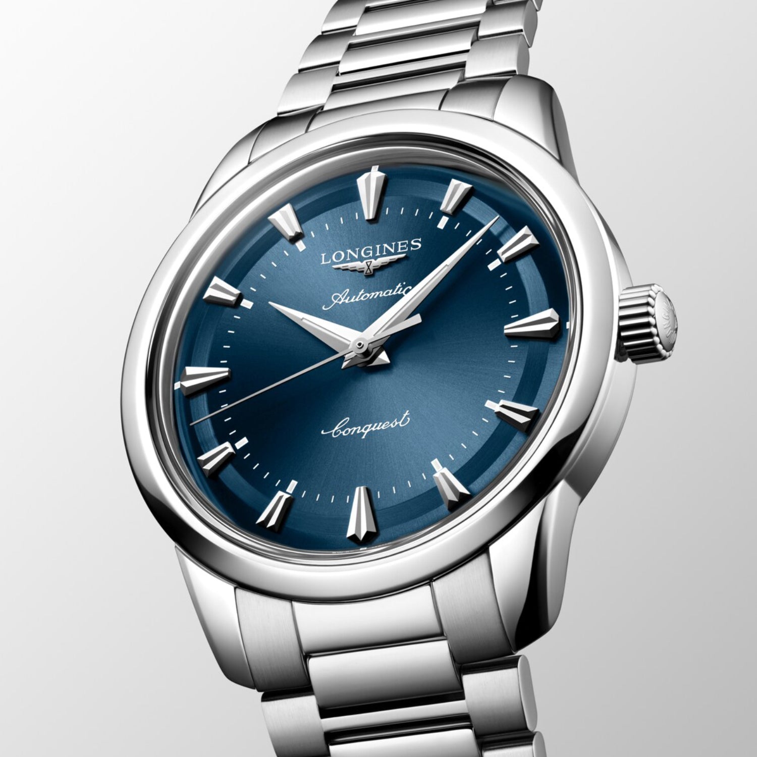 Conquest Men Automatic Blue Dial Analog Stainless Steel Watch L16504926