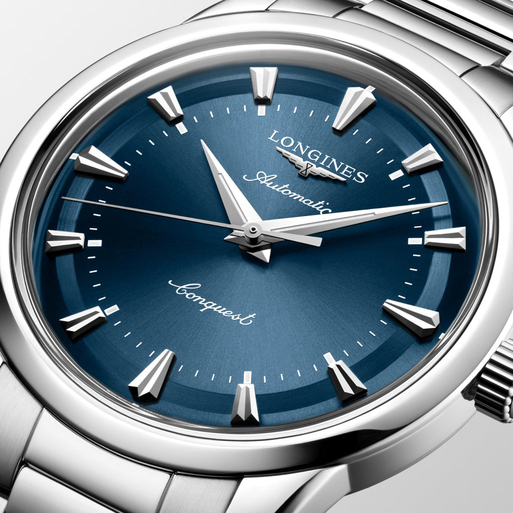 Conquest Men Automatic Blue Dial Analog Stainless Steel Watch L16504926