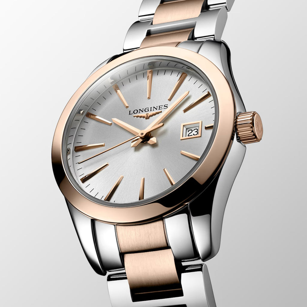 Conquest Classic Women Quartz White Dial Analog Stainless Steel Watch L22863727