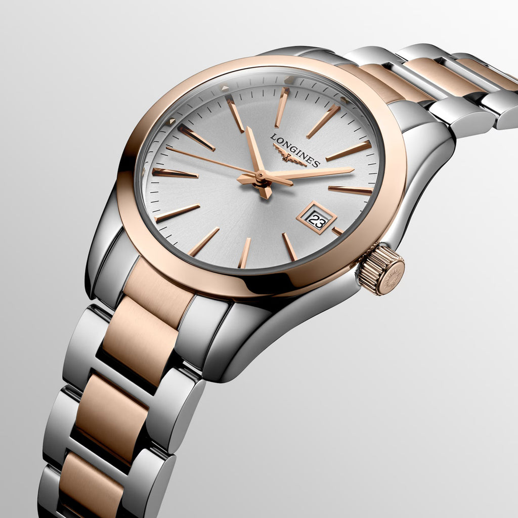 Conquest Classic Women Quartz White Dial Analog Stainless Steel Watch L22863727