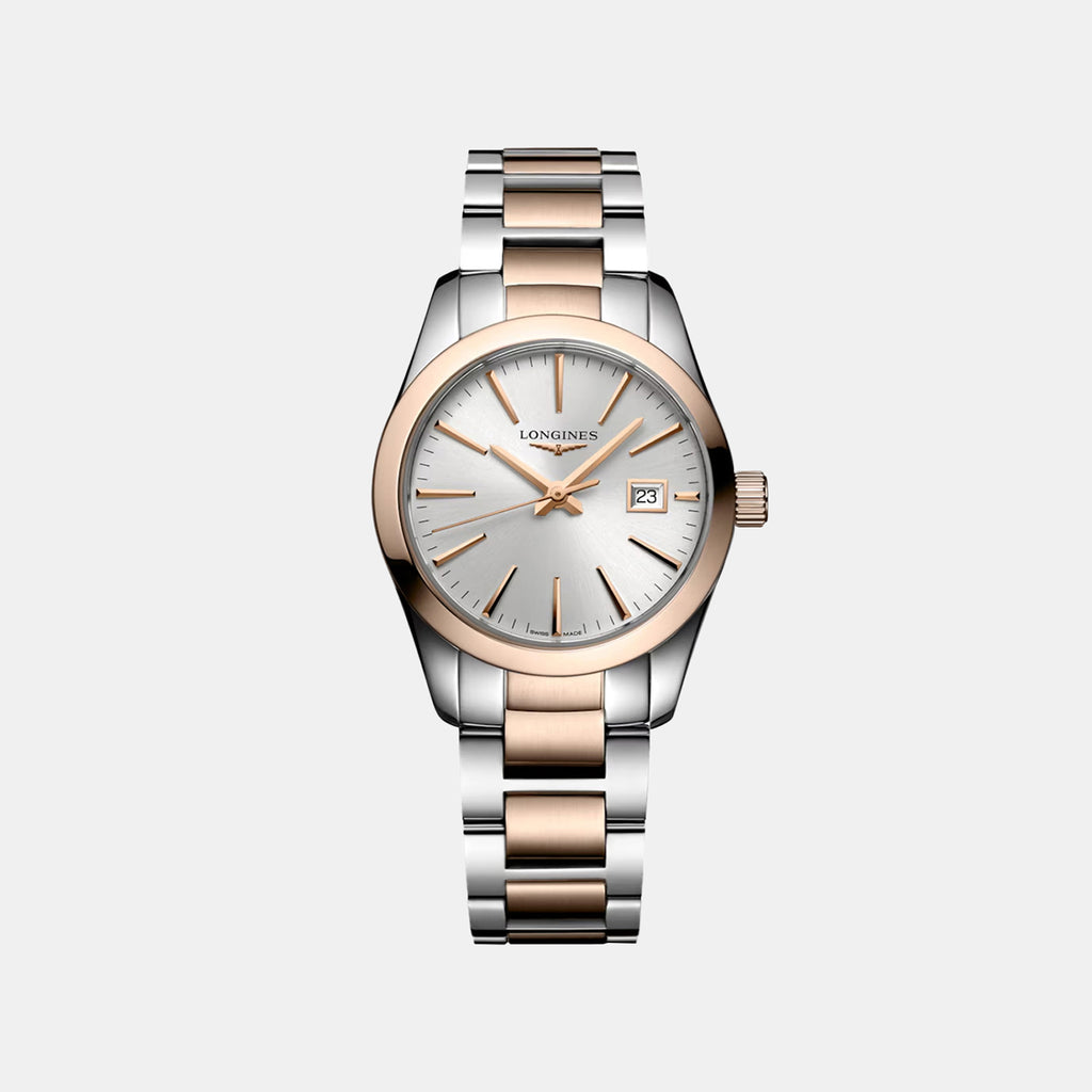 Conquest Classic Women Quartz White Dial Analog Stainless Steel Watch L22863727